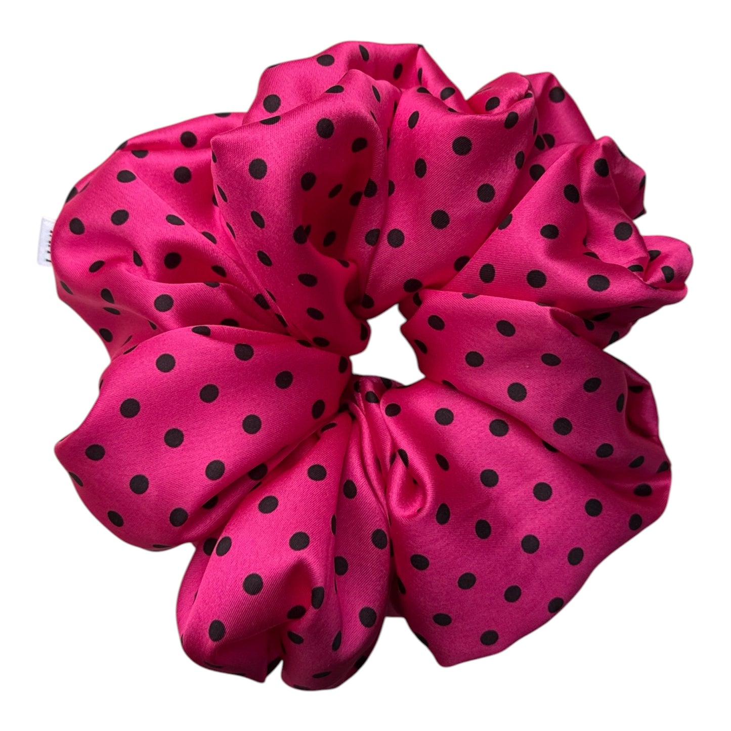 HOT PINK POLKA SCRUNCHIE
